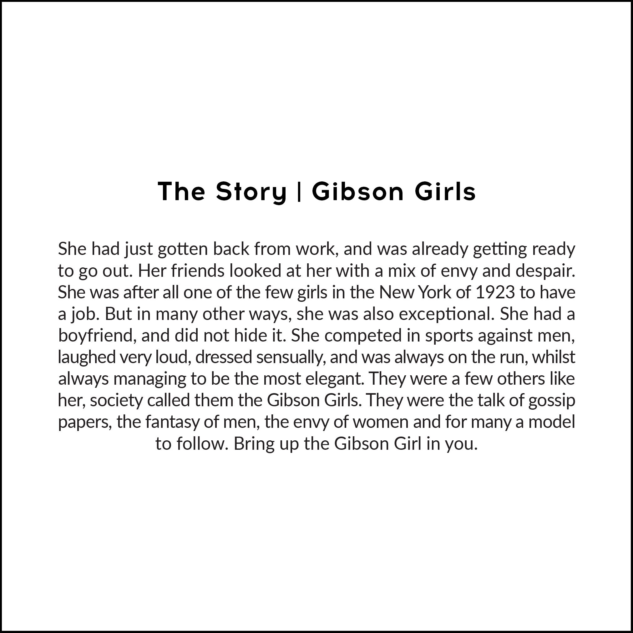 Gibson Girls - lingerie perfume inspiration